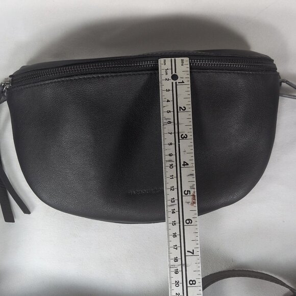 Harbour 2nd Black Ash Genuine Leather Guitar Strap Large Belt Bag Fanny Pack - Picture 12 of 12